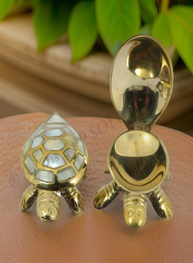 Salvus APP SOLUTIONS Religious Golden Brass Diamond-Shaped Wish Fulfilling Tortoise Turtle: A Feng Shui Charm for Home Décor and Positive Energy (3.5 inch_1PC) - Image 1